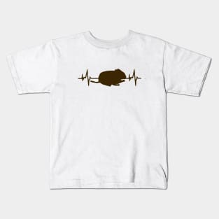 cute Degu heartbeat. Beautiful Octodon rodent Kids T-Shirt